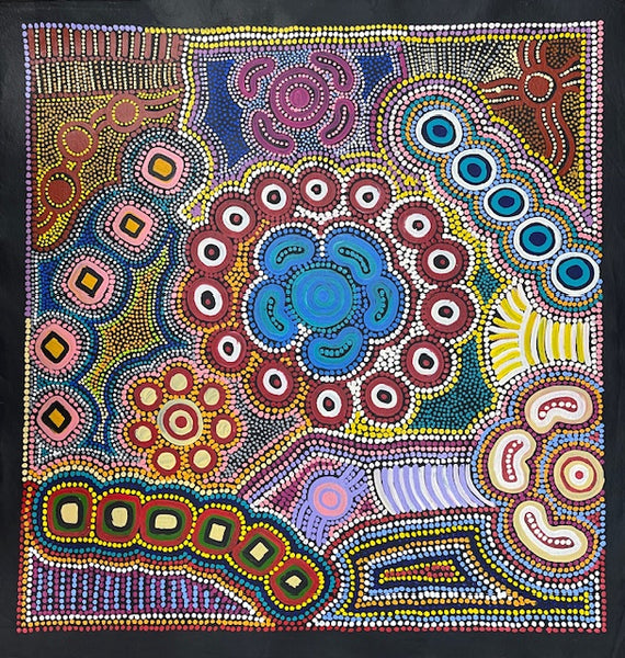 #230 Wallaby Tracks My Country Dreaming (Multi) - Sharon Turner: 89 x 94cm