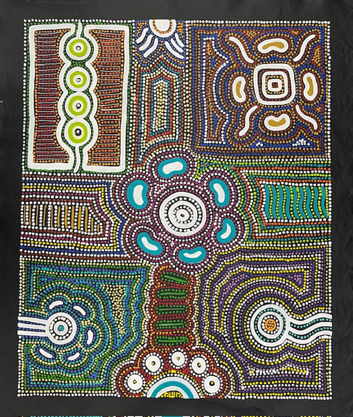 #343 Wallaby Tracks My Country Dreaming (Multi) - Sharon Turner: 77 x 93cm