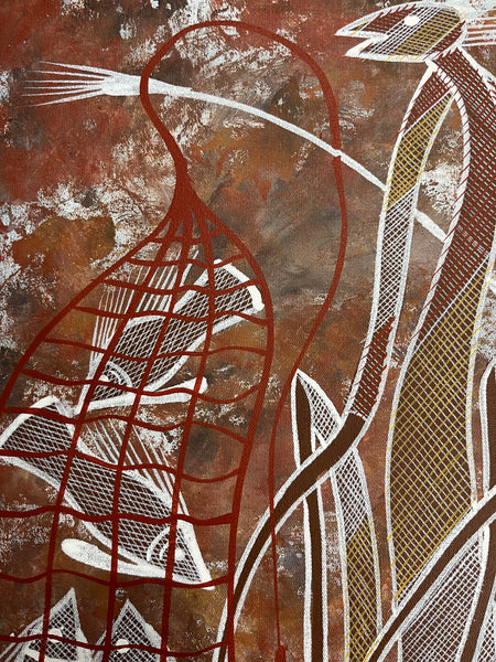 #131 Mimi Spirits Fishing - EDDIE BLITNER : Aboriginal Art : 47cm x 74cm