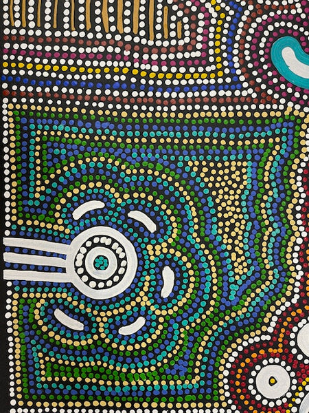 #343 Wallaby Tracks My Country Dreaming (Multi) - Sharon Turner: 77 x 93cm