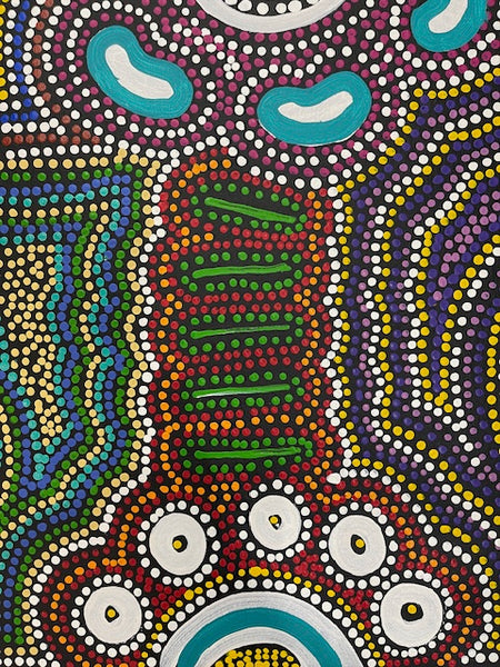 #343 Wallaby Tracks My Country Dreaming (Multi) - Sharon Turner: 77 x 93cm