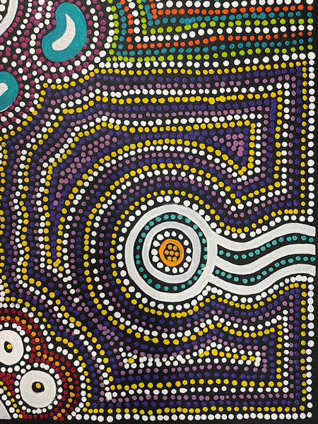 #343 Wallaby Tracks My Country Dreaming (Multi) - Sharon Turner: 77 x 93cm