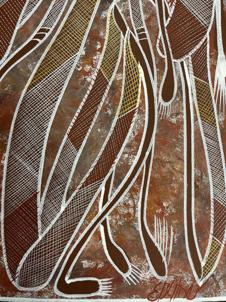 #131 Mimi Spirits Fishing - EDDIE BLITNER : Aboriginal Art : 47cm x 74cm