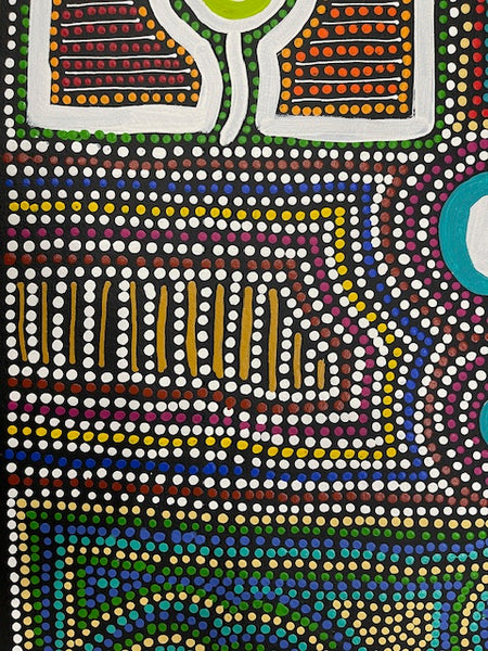 #343 Wallaby Tracks My Country Dreaming (Multi) - Sharon Turner: 77 x 93cm