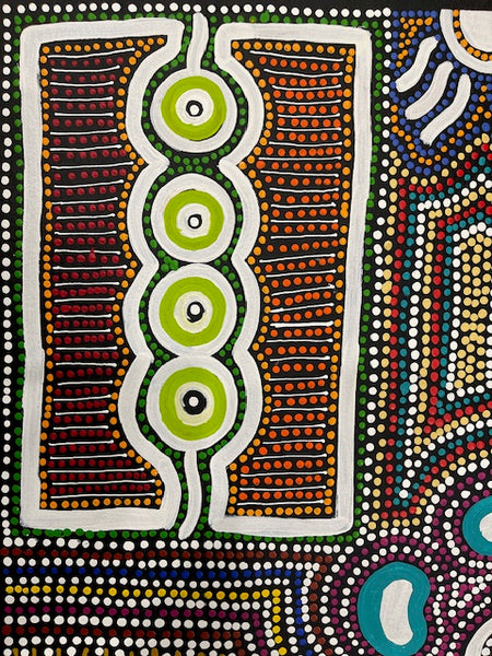 #343 Wallaby Tracks My Country Dreaming (Multi) - Sharon Turner: 77 x 93cm