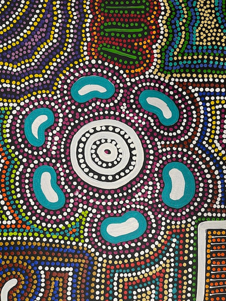 #343 Wallaby Tracks My Country Dreaming (Multi) - Sharon Turner: 77 x 93cm