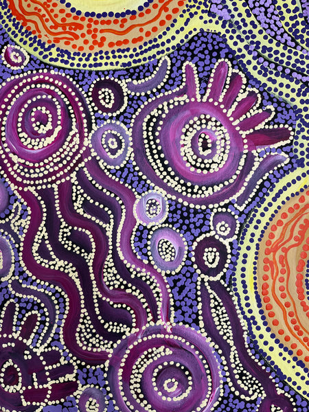 #351 Seven Sisters Dreaming - JOANNE KEN Aboriginal Art: 84cm x 200cm