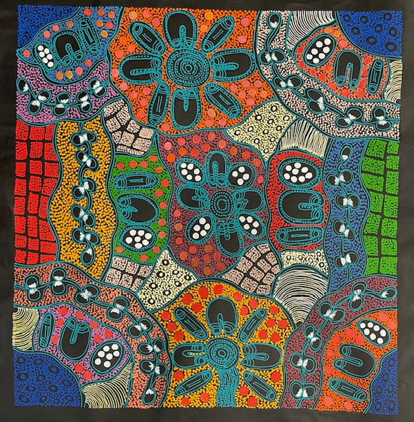 #217 My Country Women Collecting - LANITA NUMINA : Aboriginal Art: 92 x 96cm