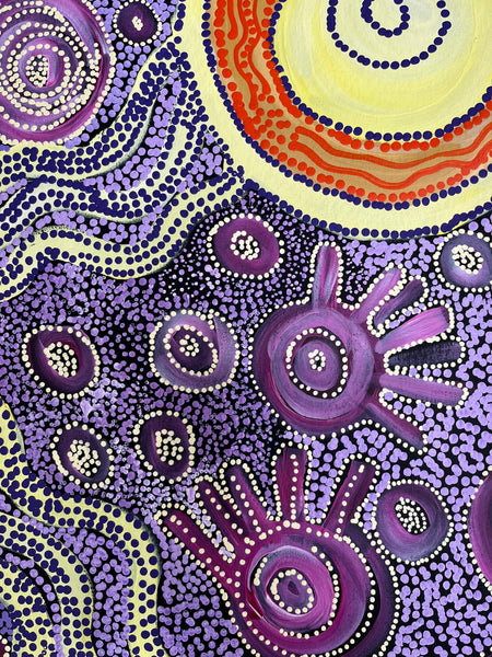 #351 Seven Sisters Dreaming - JOANNE KEN Aboriginal Art: 84cm x 200cm