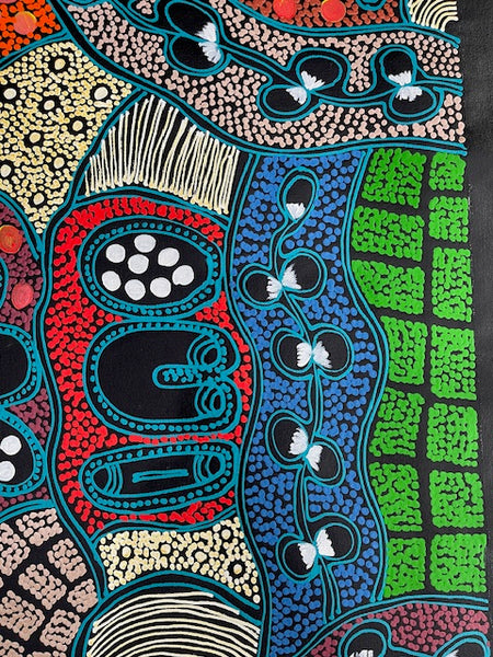 #217 My Country Women Collecting - LANITA NUMINA : Aboriginal Art: 92 x 96cm