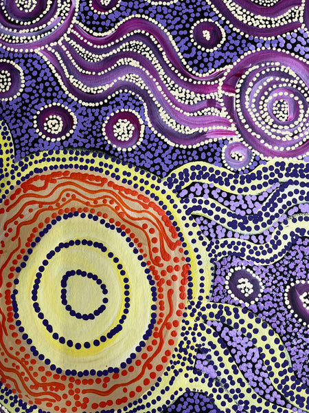 #351 Seven Sisters Dreaming - JOANNE KEN Aboriginal Art: 84cm x 200cm