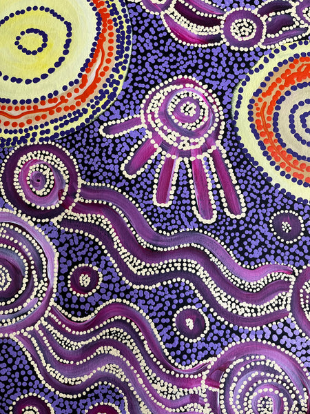 #351 Seven Sisters Dreaming - JOANNE KEN Aboriginal Art: 84cm x 200cm