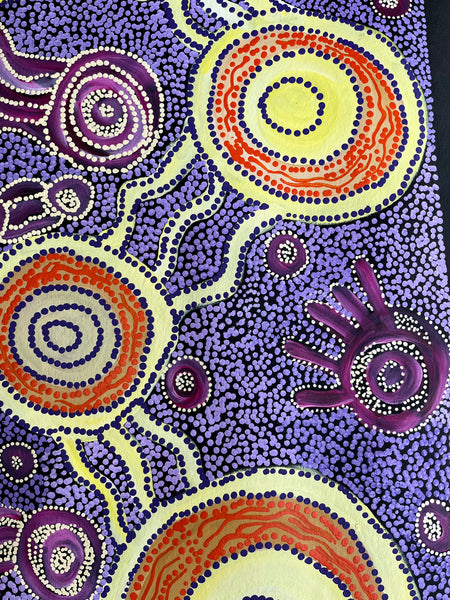#351 Seven Sisters Dreaming - JOANNE KEN Aboriginal Art: 84cm x 200cm