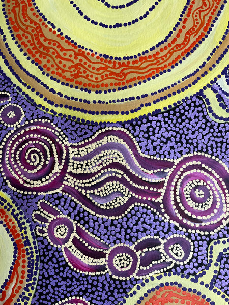 #351 Seven Sisters Dreaming - JOANNE KEN Aboriginal Art: 84cm x 200cm