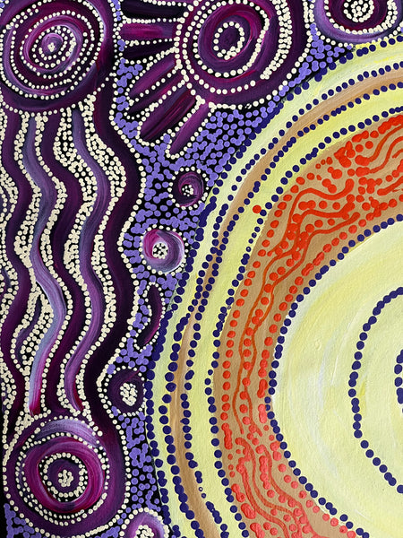 #351 Seven Sisters Dreaming - JOANNE KEN Aboriginal Art: 84cm x 200cm