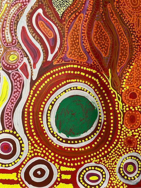 #304 Minyma Kutjara Dreaming - JOANNE KEN Aboriginal Art: 90cm x 160cm