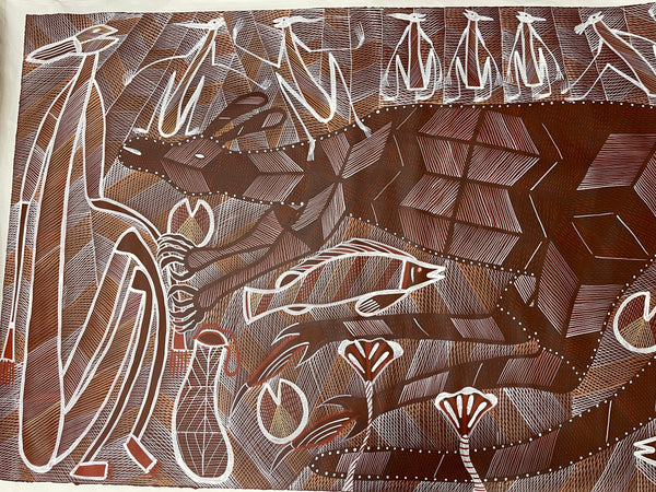#257 Kangaroo Dreaming - EDDIE BLITNER : Aboriginal Art : 153x94cm