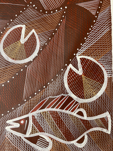 #257 Kangaroo Dreaming - EDDIE BLITNER : Aboriginal Art : 153x94cm