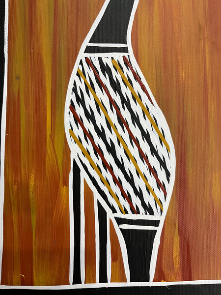 #116 Brolga Dreaming - BIANCA GANAMBARR Aboriginal Art: 44cm x 46cm
