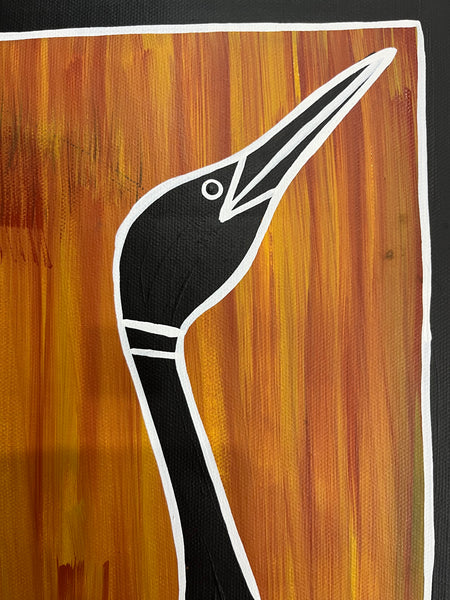 #116 Brolga Dreaming - BIANCA GANAMBARR Aboriginal Art: 44cm x 46cm