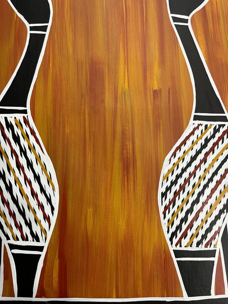 #116 Brolga Dreaming - BIANCA GANAMBARR Aboriginal Art: 44cm x 46cm