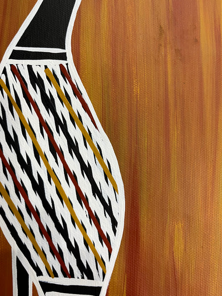 #116 Brolga Dreaming - BIANCA GANAMBARR Aboriginal Art: 44cm x 46cm