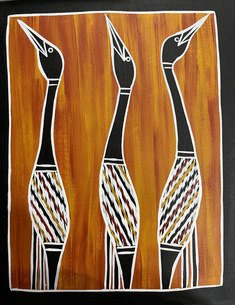 #97 Brolga Dreaming - CHRISTINE BURARRWANGA :  37cm x 47cm