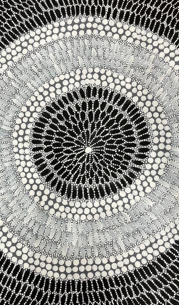 #280  Bush Medicine Leaves & Seeds - VANESSA CHARLES Aboriginal Art:  88cm x 146cm