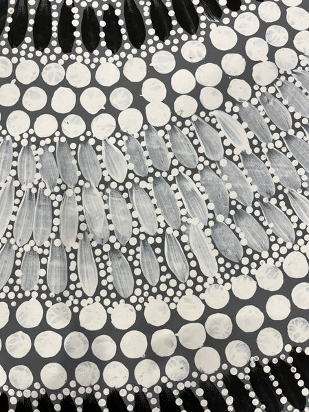 #280  Bush Medicine Leaves & Seeds - VANESSA CHARLES Aboriginal Art:  88cm x 146cm