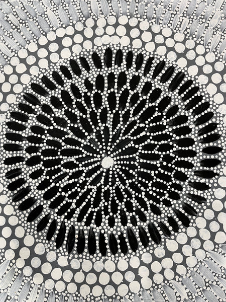 #280  Bush Medicine Leaves & Seeds - VANESSA CHARLES Aboriginal Art:  88cm x 146cm