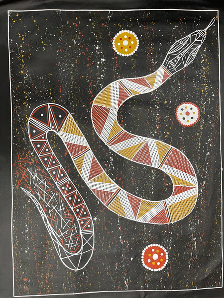 #282 Python Dreaming - JIMI SPRATT YUKARN: Aboriginal Art: 95x75cm