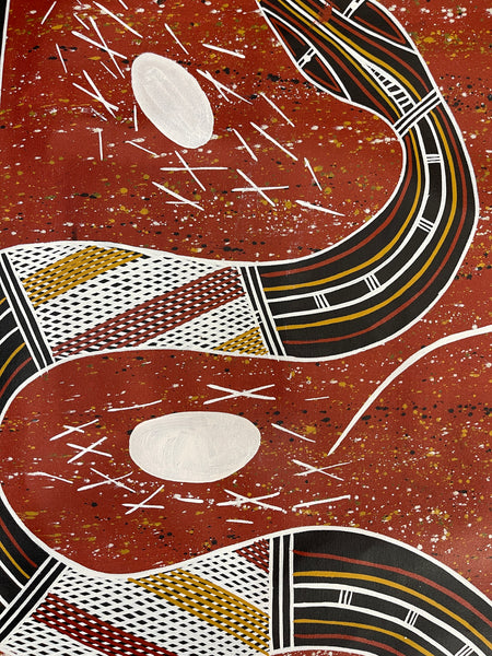 #300 Python Dreaming - JIMI SPRATT YUKARN: Aboriginal Art: 95x75cm