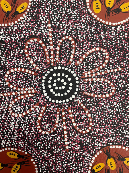 #118 Women Digging for Honey Ants: ANGELA NUMINA : ABORIGINAL ART: 31x41cm