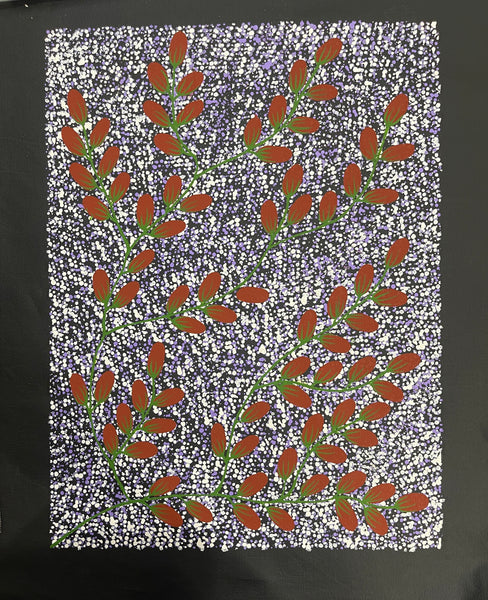 #297 Bush Berries: ANGELA NUMINA : ABORIGINAL ART: 31x41cm