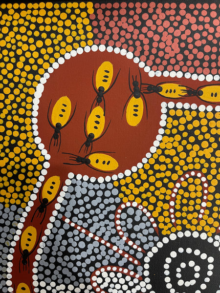 #335 Women Digging for Honey Ants: ANGELA NUMINA : ABORIGINAL ART: 31x41cm