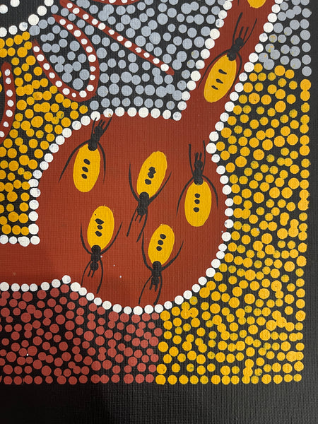 #335 Women Digging for Honey Ants: ANGELA NUMINA : ABORIGINAL ART: 31x41cm