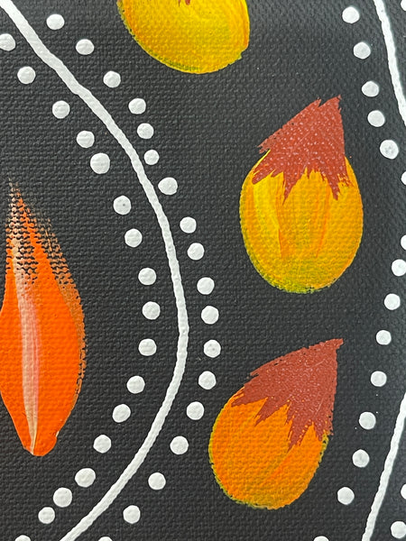 #341 Women Collecting - JACINTA NUMINA : Aboriginal Art: 38x53cm