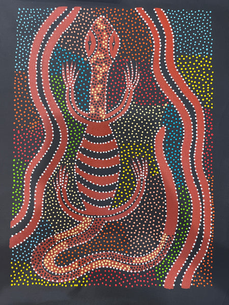 #383 Goanna Dreaming - JACINTA NUMINA : Aboriginal Art: 38x53cm