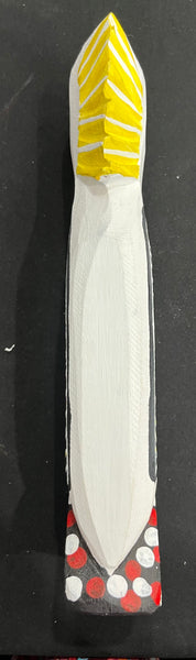 #364 White Cockatoo Carving - KENNY REID Aboriginal Art: 31cm x 10cm x 5cm