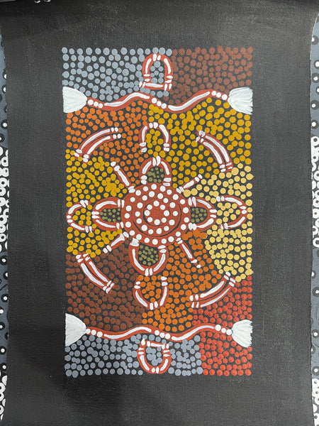 #375 Ceremony - JOY NAKAMARRA BRISCOE: Aboriginal Art: 28x16cm