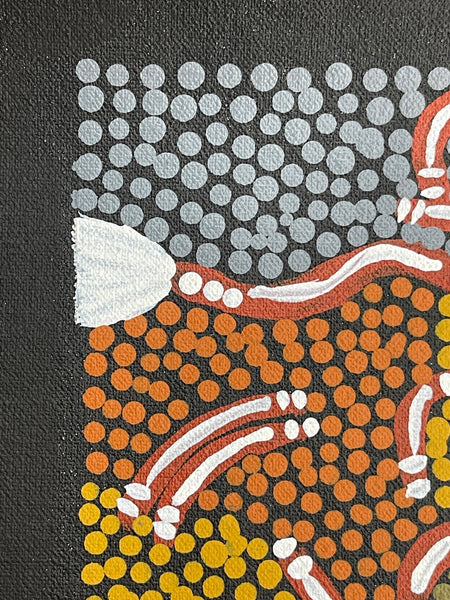 #375 Ceremony - JOY NAKAMARRA BRISCOE: Aboriginal Art: 28x16cm