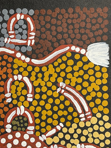 #375 Ceremony - JOY NAKAMARRA BRISCOE: Aboriginal Art: 28x16cm