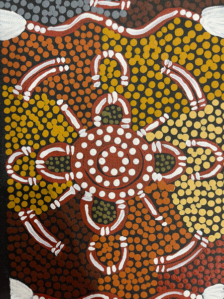 #375 Ceremony - JOY NAKAMARRA BRISCOE: Aboriginal Art: 28x16cm