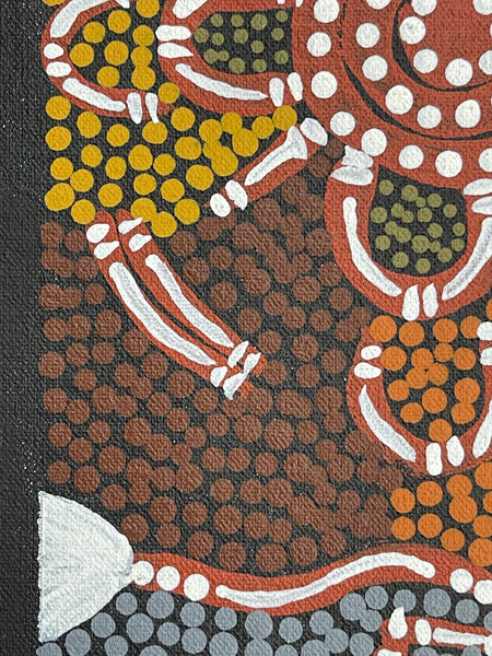 #375 Ceremony - JOY NAKAMARRA BRISCOE: Aboriginal Art: 28x16cm