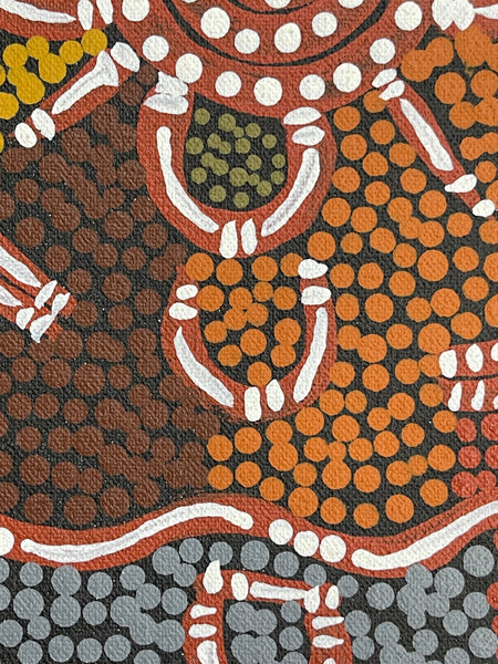 #375 Ceremony - JOY NAKAMARRA BRISCOE: Aboriginal Art: 28x16cm