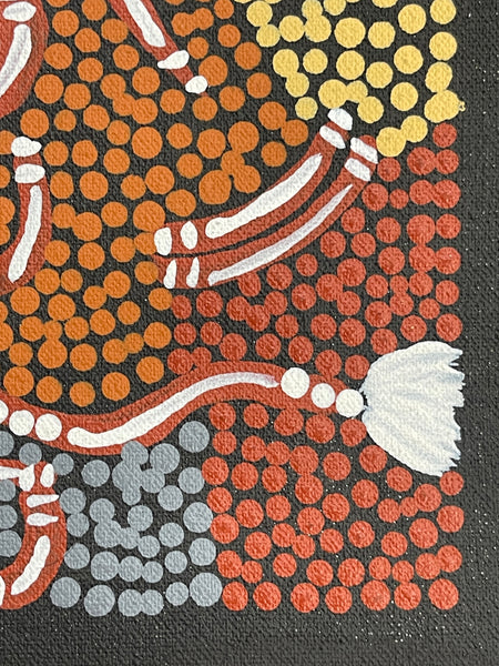 #375 Ceremony - JOY NAKAMARRA BRISCOE: Aboriginal Art: 28x16cm