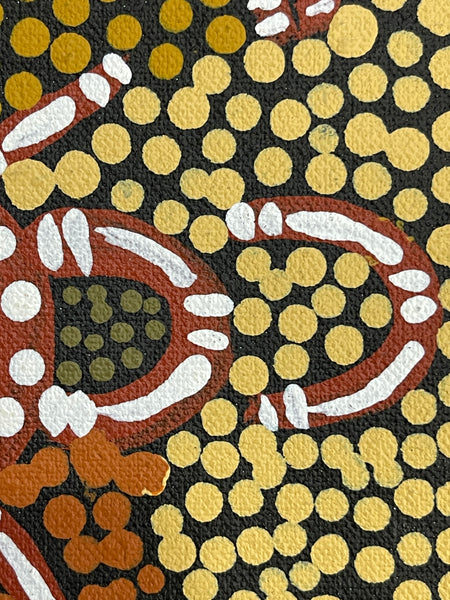 #375 Ceremony - JOY NAKAMARRA BRISCOE: Aboriginal Art: 28x16cm