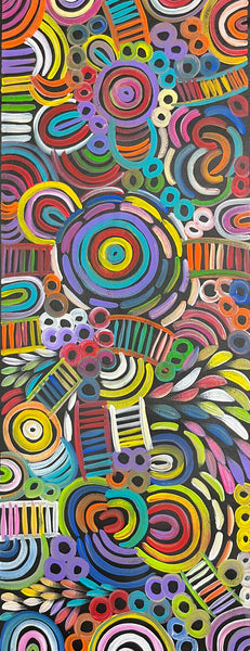 #56 Women & Bush Medicine (Multi) SELINA NUMINA Aboriginal Artist:  35cm x 92cm