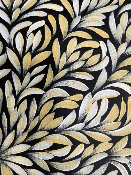 #302 Bush Medicine Leaves (Yellows) - LOUISE NUMINA : Aboriginal Art: 60x66cm
