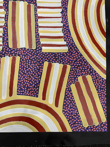 #331 Womens Body Design (Multi/Purple): ANNA PETYARRE: Aboriginal Art: 92x107cm